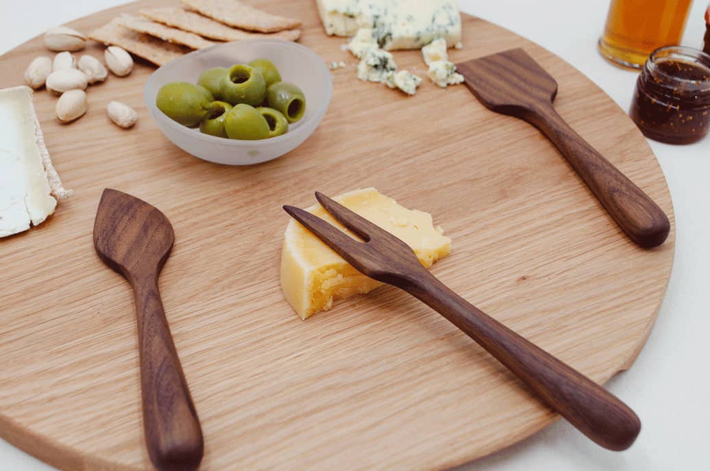 Walnut Wood Cheese Utensil Set - 6.5"