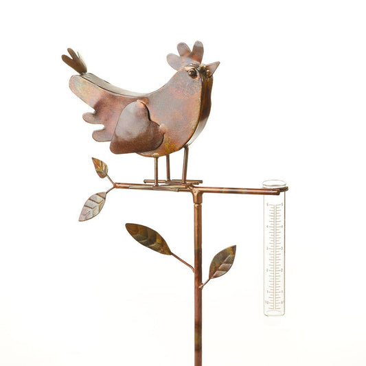 Rooster Rain Gauge Stake