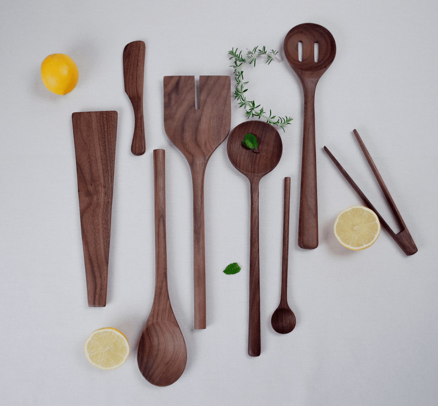 Walnut Wooden Salad Server Set - 13"