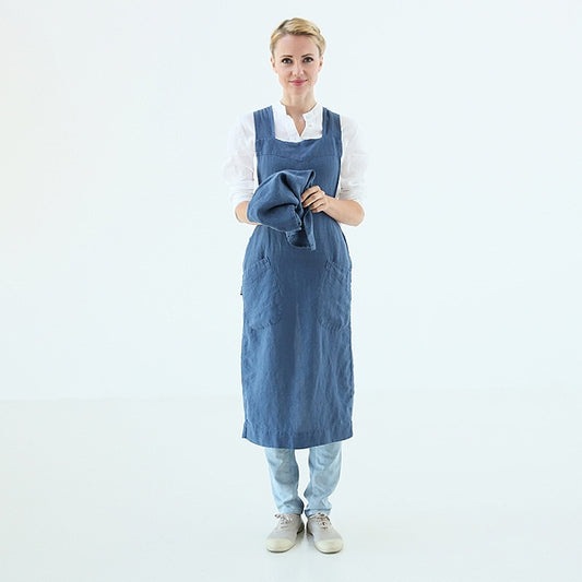 Linen Cross Back Apron