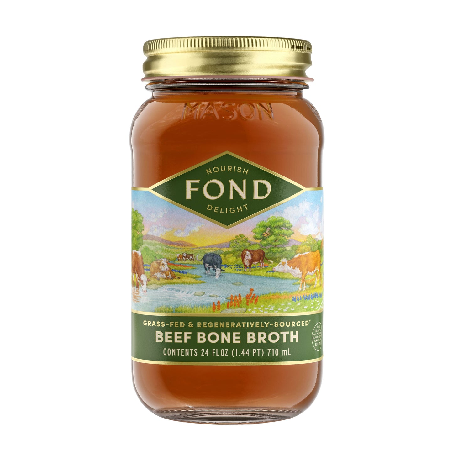 Regenerative Grass-fed Beef Bone Broth 24oz